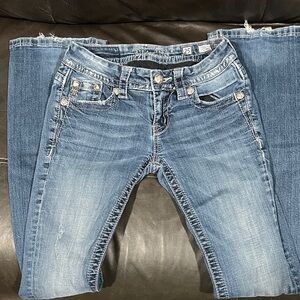 Distressed Denim material miss me & areo size 24 / 00 2 pair Jeans